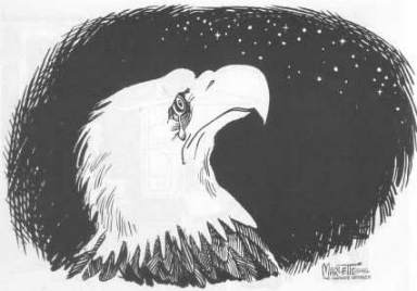 [Der US-Adler weint 
                   Krokodilstr�nen - Karikatur von Marlette]