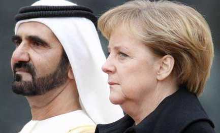 [Kanzlerin Merkel und Scheich Mohammed von Dubai]