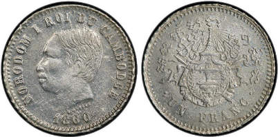 [Silberm�nze Norodoms I zu 1 Franc]