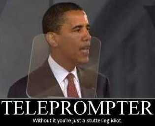 [Obama ohne Teleprompter: blo� ein stotternder Idiot]