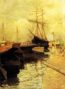 [Der Hafen von Odessa - Gem�lde von W. Kandinskij, 1898]