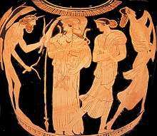 [Odysseus' Landung in Scher�a, antike Vase]