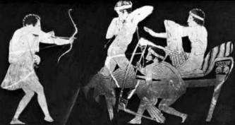 [Odysseus erschie�t die Freier]