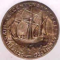 [Gedenkm�nze auf den 300. Jahrestag der 
Landung der 'Mayflower' mit den 'Pilgerv�tern' in Virginia]