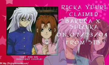 Ricka and Yuuri claimed Bakura x Shizuka - from Somewhere I Belong