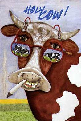 cow with cigarette