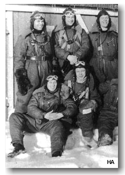 Pilots of 1./LLv.24 at Joutseno on 1.1.1940.