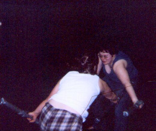 Laurie and Katherine Fighting