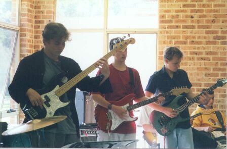 Rock band guitarists