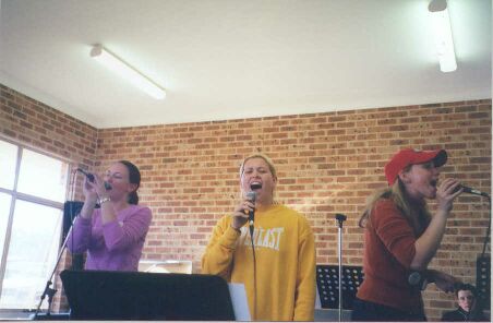 Rock band singers. Mel, Carina and Katie