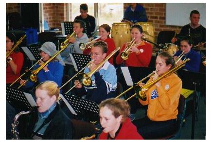 The stage band.