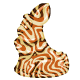 large swirly chocolate bunny