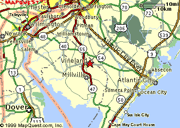 Map of Southern New Jersey