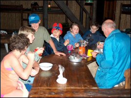 Dinner in the hut