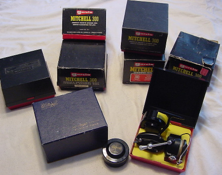 BOXED GARCIA MITCHELL 300 FIXED SPOOL FISHING REEL + SPARE SPOOL