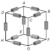 resistores ligados em forma de cubo