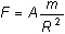 F = A*m/R^2