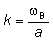 k=omega b/a