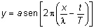 y = a sen 2Pi (x/lambda - t/T)
