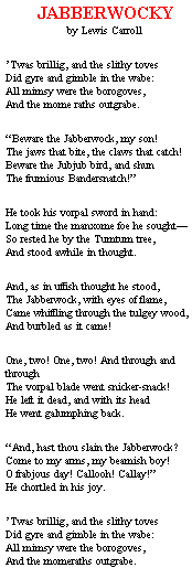 poem jabberwocky
