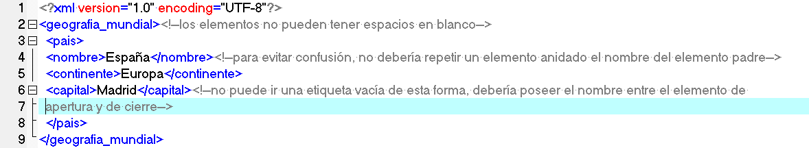Imagen del XML infgeografica sin errores