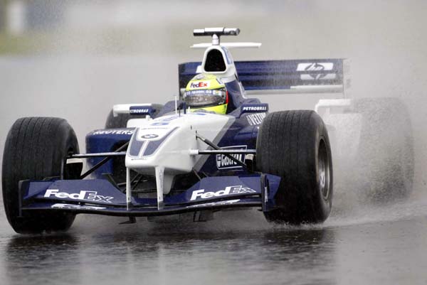 RALPH SCHUMACHER ON A RAINY SILVERSTONE