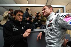 Alesi talks to DC at McLaren launch 