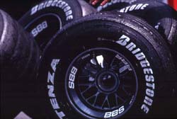 Bridgestone tyres close up 