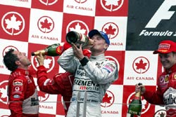 Coulthard drinks Monaco champagne 