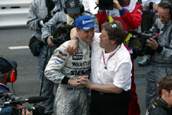 Coulthard with Haug after Monaco win 