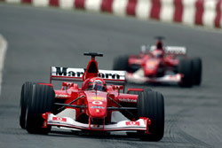 Schumacher leads Barrichello 
