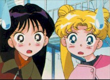 Rei: WHAT?  Usagi: HUH?