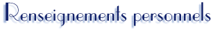 Renseignements personnels