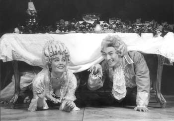 Jessa Brie Berkner and Francis Jue doing the same scene in a San Francisco production on January 28, 1999.