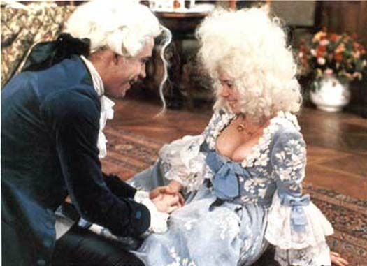 Tom Hulce and Elizabeth Berridge as the same couple in the motion picture "Amadeus".