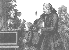 Two portraits of Mozart as a child.