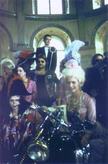 A scene from the video clip of Falco's 1985 song "Rock Me, Amadeus".