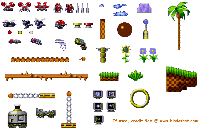 Novos sprites (Green Hill) - Sonic Genesis