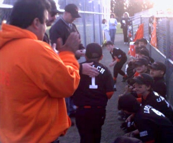 awarding the game ball to our first baseman