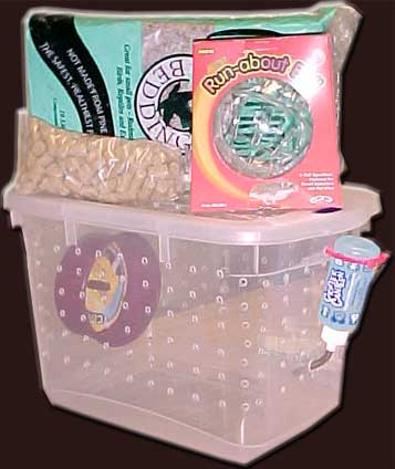 home-made cage and hamster supplies