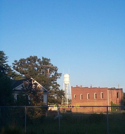 --Mayesville Town water tower from our backyard--