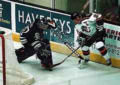 behind net
