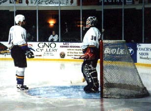 villeneuve standing in goal