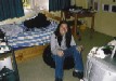 Mei-Lin in my room: Doesn't she look TOO happy?