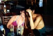 Ashleigh and I hiding from the sun