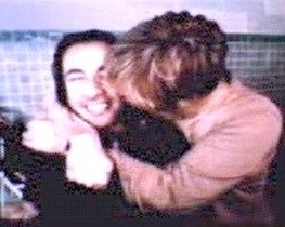 'I'm going to kiss you.'
'Tee hee. No. Tee hee.'
'Just a smooch on the cheek.'
'Tee hee. Don't. Tee hee...'