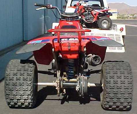 Note the aftermarket monoshock suspension