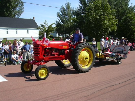 Gordon hauls his display trailer