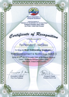 Most Outstanding Certificate