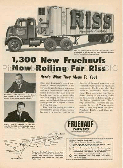 Fruehauf Trailers ad, Date: September 27, 1954